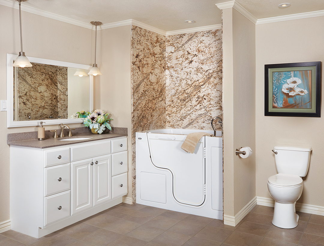 re-bath accessible aging remodeled bathroom