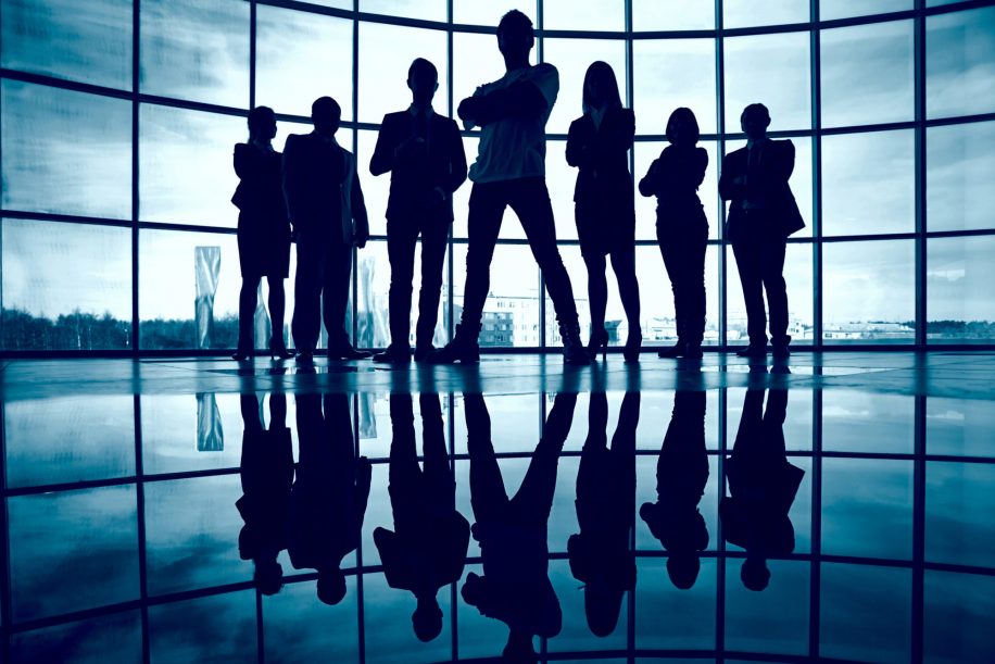 Silhouette of a team
